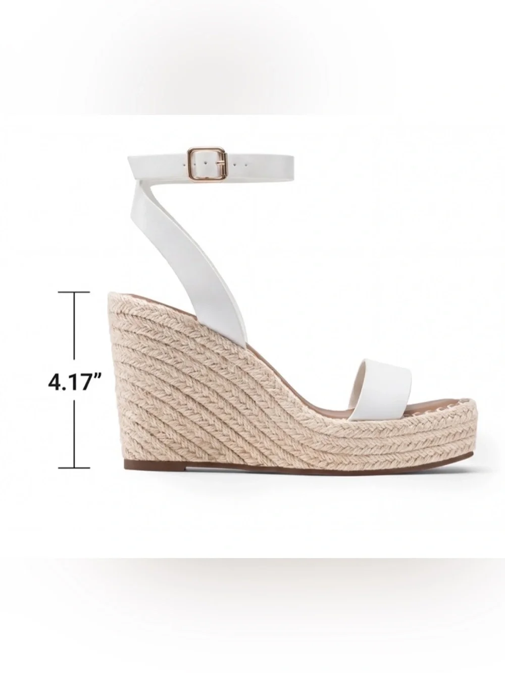 Dream Pairs Platform One Strap Espadrille Wedge Sandals in White - Sz 6
